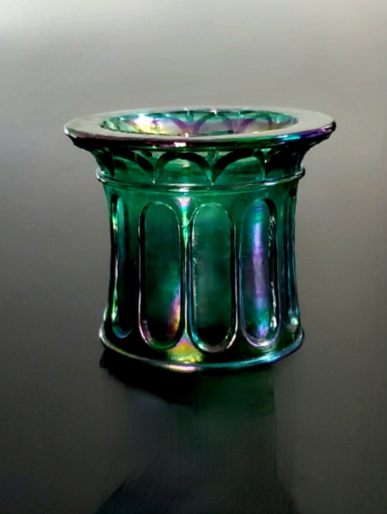 Fenton Other - Fenton 1998 Green Carnival Glass Votive Candle Holder